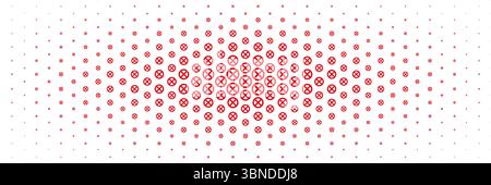 horizontal red crossed no entry sign spread form center design for pattern and background. Stock Vector