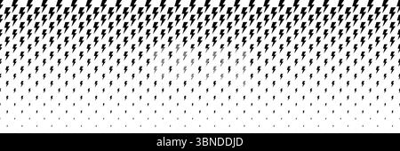horizontal halftone of black thunderbolt design for pattern and background. Stock Vector
