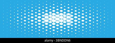 horizontal faded white clouds on blue from center for pattern and background. Stock Vector