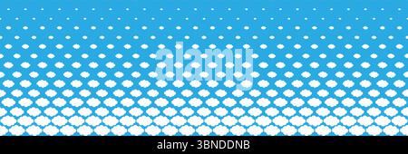 horizontal faded white clouds on blue for pattern and background. Stock Vector
