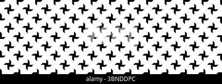 horizontal black seamless propeller design for pattern and background. Stock Vector
