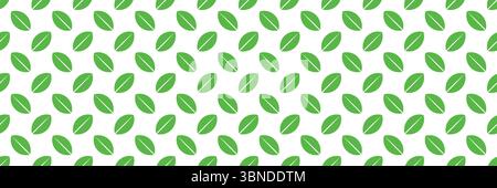 horizontal seamless of green leaves design for pattern and background. Stock Vector