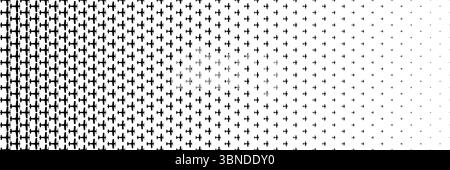 horizontal halftone of black propeller classic airplane design for pattern and background. Stock Vector