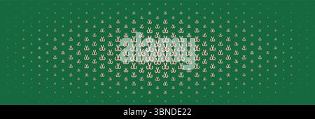 horizontal red and white candy cane on green spread from center for pattern and background. Stock Vector