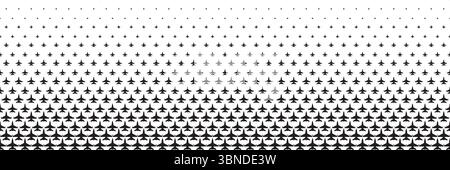 horizontal halftone of black fighter plane for pattern and background. Stock Vector
