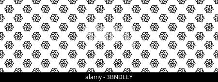 horizontal seamless of trendy black six squares design for pattern and background. Stock Vector