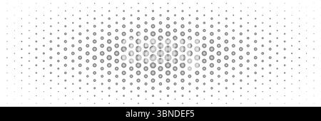 horizontal halftone of black modern zigzag spread from center for pattern and background. Stock Vector