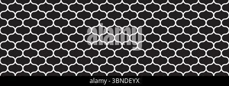 horizontal outline trendy black and white geometric shapes design for pattern and background. Stock Vector