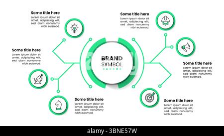 Infographic template with icons and 6 options or steps. Circle. Can be used for workflow layout, diagram, banner, webdesign. Vector illustration Stock Vector