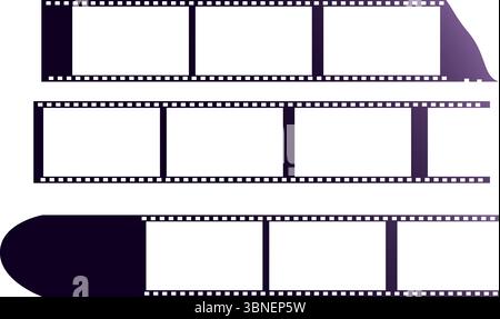 Photographic film,film stripes, photo frames, free copy space,vector illustration. Empty filmstrip 35 mm with space for your pics or copy. Comeback Stock Vector