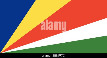 Seychelles flag. Official colors and proportions. Stock Vector