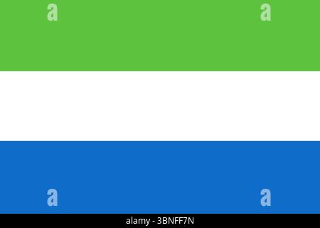 Sierra Leone flag. Official colors and proportions. Stock Vector