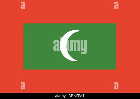 Maldives flag. Official colors and proportions. Stock Vector