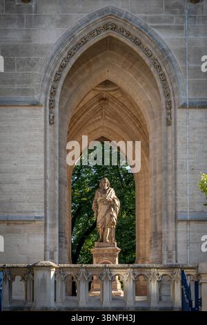 Paris, France - 07 01 2025: View the Blaise Pascal Statue in base of ...