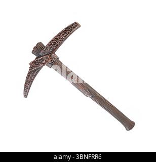 Vintage pickaxe with wood handle isolated on white background with clipping path Stock Photo