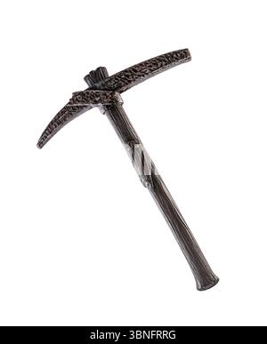 Vintage pickaxe with wood handle isolated on white background with clipping path Stock Photo