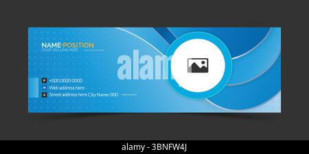 Modern email signature and email footer template design eps10 Stock Vector