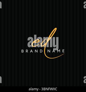 ED Signature Logo - Handwritten Vector Logo Template for ED Alphabet Stock Vector