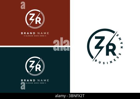 Creative Monogram for Initial Letter ZR Logo - Minimal Vector Logo Template for alphabet Z & R Stock Vector