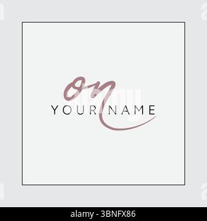 ON Signature Logo - Handwritten Vector Logo Template for ON Alphabet Stock Vector