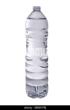 Transparent disposable water bottle, plastic water bottle isolated on white with clipping path included Stock Photo
