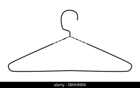 Clothes hanger. Cloakroom simple pictogram. Line icon vector isolated on white background. Wardrobe symbol. Clothes rack sign. Eps.  Stock Vector