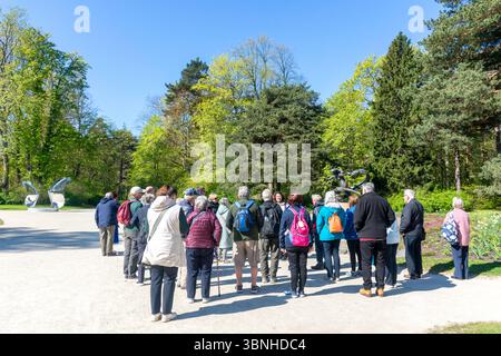 Group tour in Botanical Garden (Palangos miesto botanikos parkas), Palanga, Klaipėda County, Republic of Lithuania Stock Photo