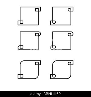 File folder icons. Document storage symbols. Vector organization shapes. Office filing system. Stock Vector