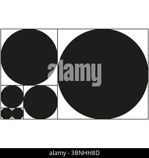 Circle grid layout. Geometric sphere Vector. Size contrast pattern. Abstract balance design. Stock Vector