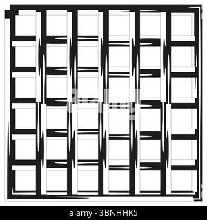 Geometric grid pattern. Abstract square design. Black line background. Modern vector illustration. Stock Vector