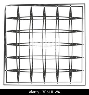 Spiked grid icon. Bar cage pattern. Geometric Vector lattice. Sharp square frame. Stock Vector