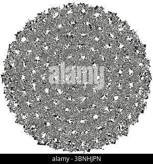 Star cluster mandala. Intricate radial icon. Geometric Vector sphere. Dense lattice pattern. Stock Vector