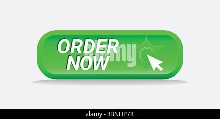 "Order Now Button - Orange Color with Bold Text" Stock Vector