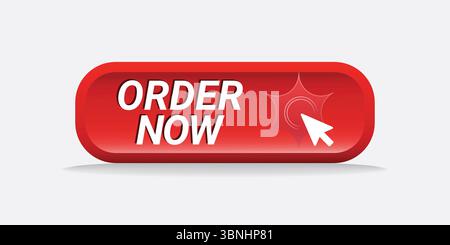 "Order Now Button - Orange Color with Bold Text" Stock Vector