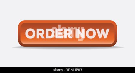 "Order Now Button - Orange Color with Bold Text" Stock Vector