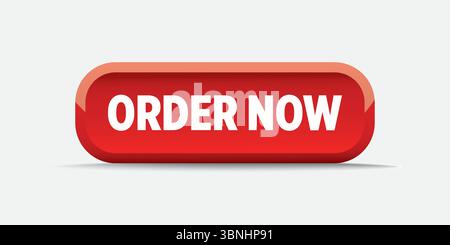 "Order Now Button - Orange Color with Bold Text" Stock Vector