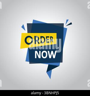 "Order Now" Call to Action Banner with Bold Design Stock Vector