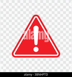 "Red Warning Triangle Symbol with Exclamation Mark" Stock Vector