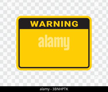 "Warning Sign: Yellow and Black Alert Label with Blank Space" Stock Vector