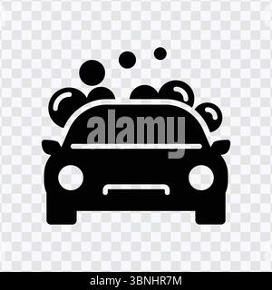 "Car Wash Icon - Vehicle Cleaning with Bubbles Symbol" Stock Vector