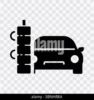 "Car Wash Icon - Vehicle Cleaning with Bubbles Symbol" Stock Vector