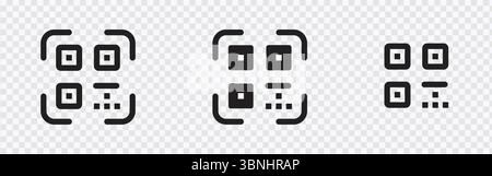 "QR Code Icons - Black, Yellow, and Blue Designs for Digital Scanning" Stock Vector