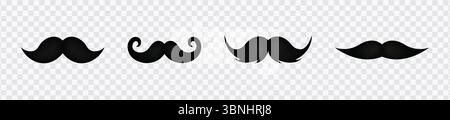 "Mustache Icons Collection - Different Styles and Shapes" Stock Vector