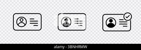 "ID Card Icons - Profile, Verification, and User Information Symbols" Stock Vector