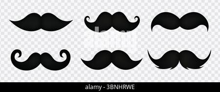 "Mustache Icons Collection - Different Styles and Shapes" Stock Vector