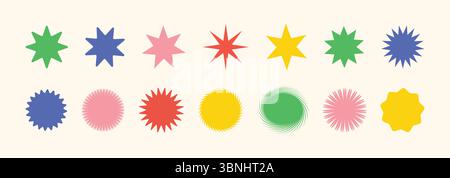 Vibrant Star and Shape Patterns Collection Stock Vector