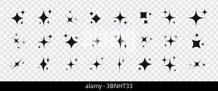 "Sparkle Star Icons for Design Projects and Creative Elements" Stock Vector