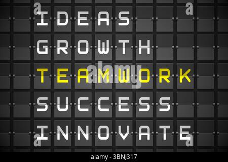Teamwork buzzwords on black mechanical board Stock Photo