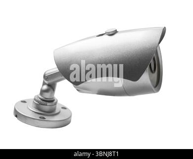cctv camera close up on white isolated background Stock Photo