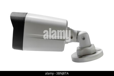 cctv camera close up on white isolated background Stock Photo